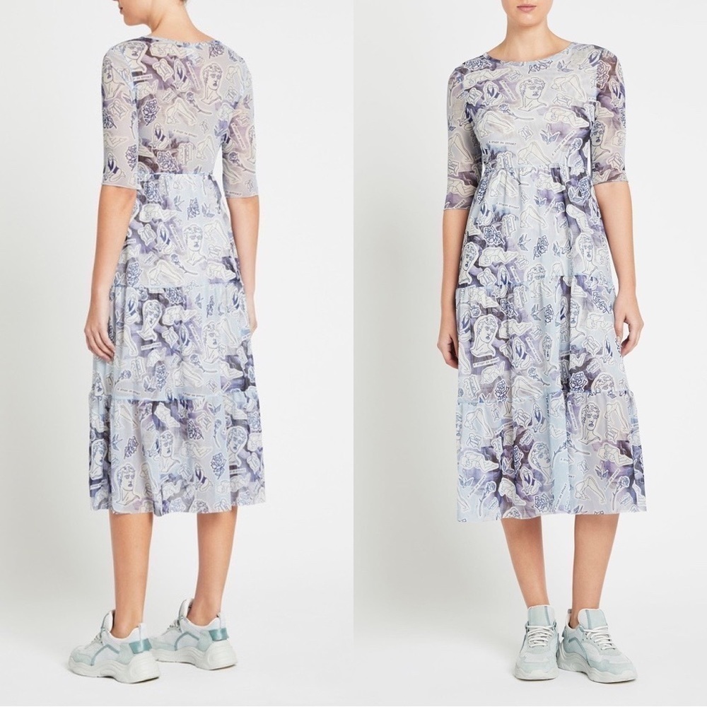 BAUM UND PFERDGARTEN Jones Dress in Lilac Rose Tattoo Sz XS